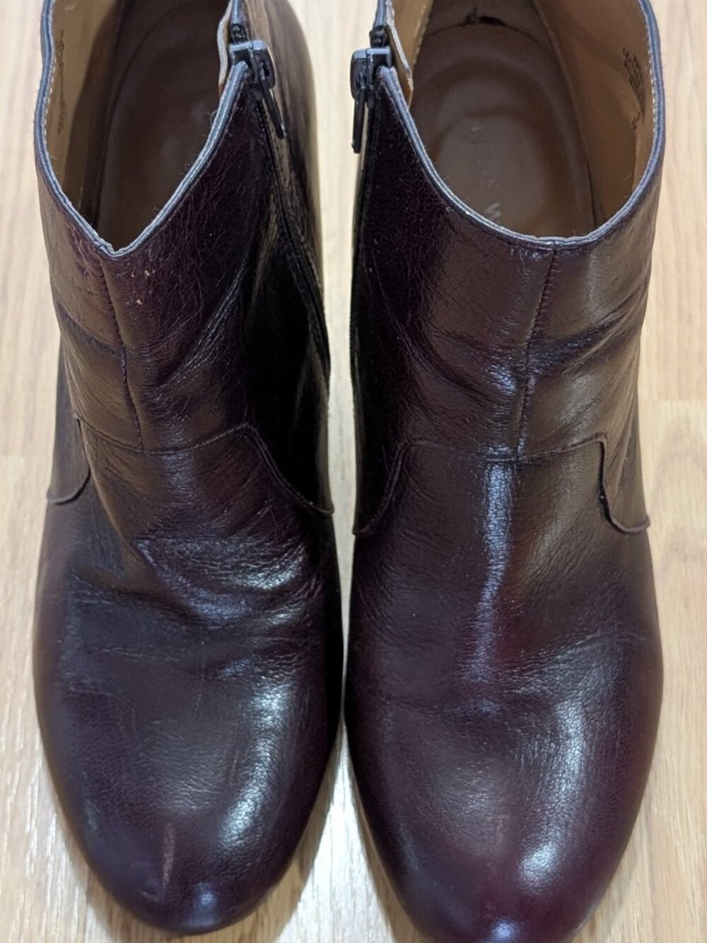 Nine West Burgundy Leather Ankle Boots Women’s Size 9 M